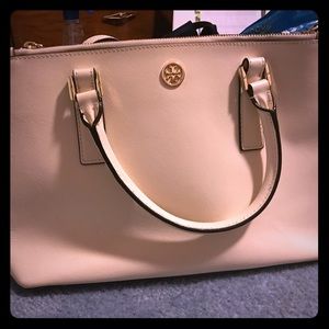 Tory Burch White Mini Robinson Tote